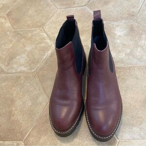 Women’s Burgundy Leather Chelsea Boots Caslon Size 8.5